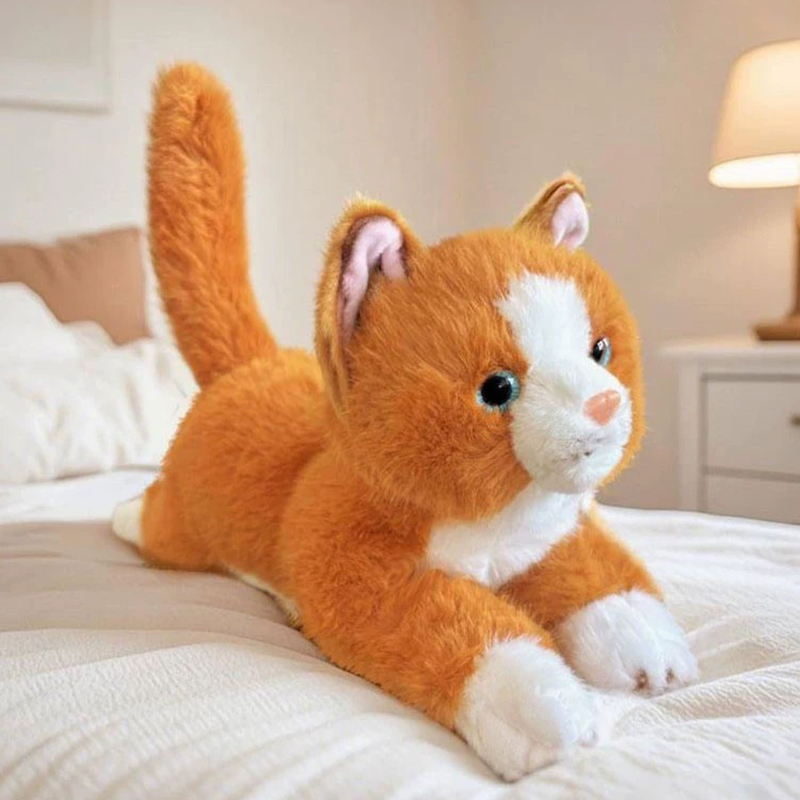 Wholesale prone cat dolls, three flower cat plush toys, children's companion dolls