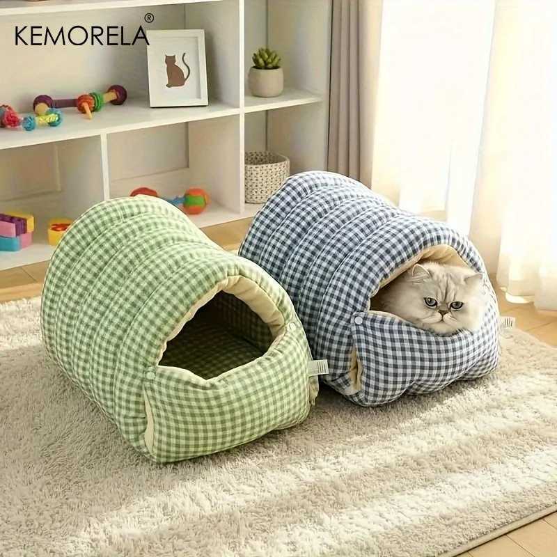 KEMORELA New Fuzzy for cat Sleeping Bag - All-Enclosed Removable Multi-Use for cat Bed Winter Warmth Washable For Cat Dog Rest M251217