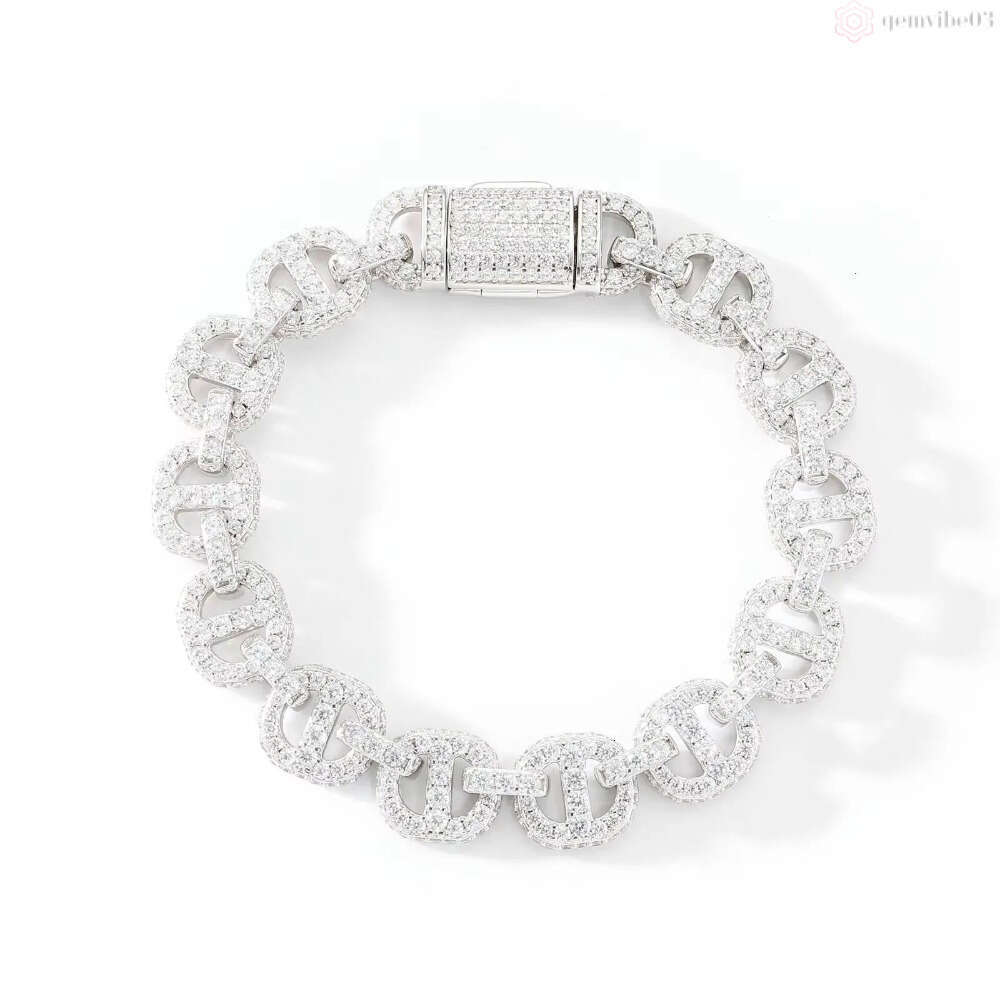 High Quality 11mm Hip Hop Bracelet Gold Plated Brass 5A CZ Diamond Ice Out Fashion Link Bracelet for Men Gift