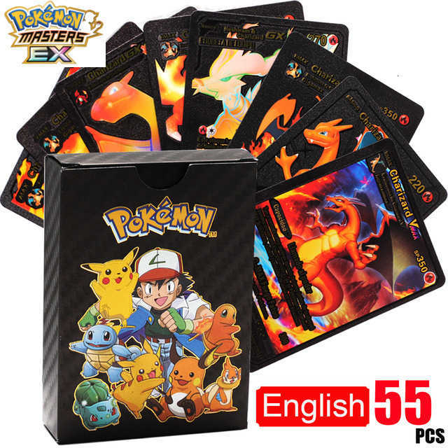 Pokmon Cards Rainbow Gold Card PTCG English Flash Card Pokmon Gold Foil Card Charizard Black Card Silver Card L251217OXBQ