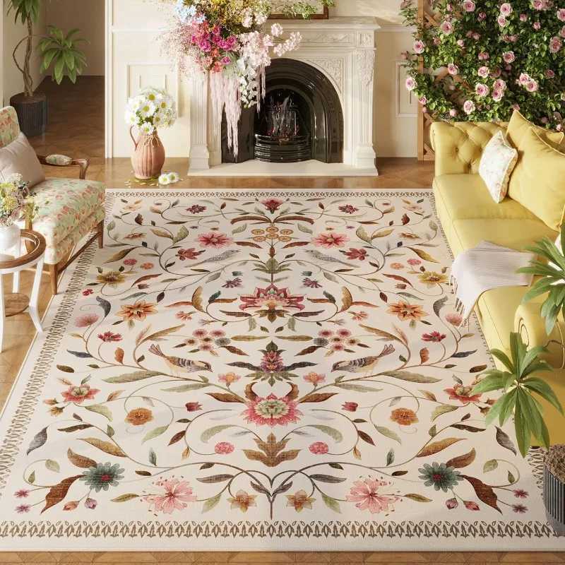 Vintage Floral Carpet Bohen Style Entrance Doormat He Decoration Non-Slip Area Rug for Living Ro Bedro Kitchen Study Y251216