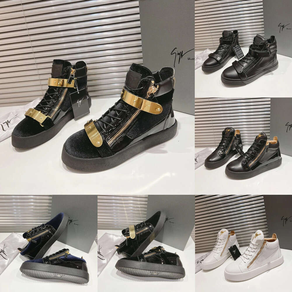giuseppe zannoti shoe Designer sneakers Luxury Hike walk Leather zipper shoes Snow Ankle Woman Fashion booties trainer Rhinestones Mens Casual Shoe Martin boot