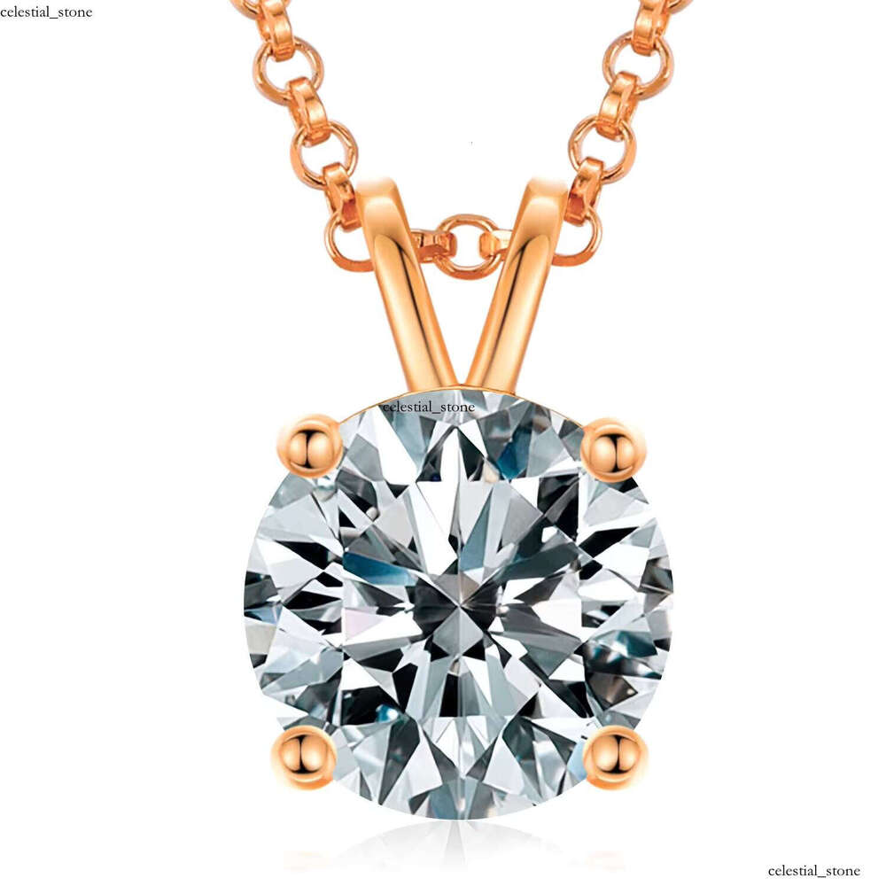 High Quality Multi-size Fine Jewelry VVS Moissanite Pendant Sterling Sier Female Engagement Solitaire Necklace