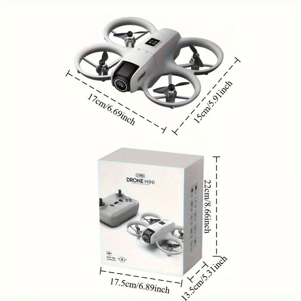 The I1 PRO 4K Drone Features Dual Cameras, 180° Camera Rotation, Two Batteries, Obstacle Detection, Optical Flow Positioning, 360° Rolling Capability,