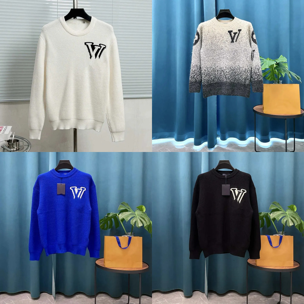 Men's Plus Size Hoodies Sweatshirts jacquard letter knitted sweater in autumn winter acquard knitting machine e Custom jnlarged detail crew neck cotton lv hoodie