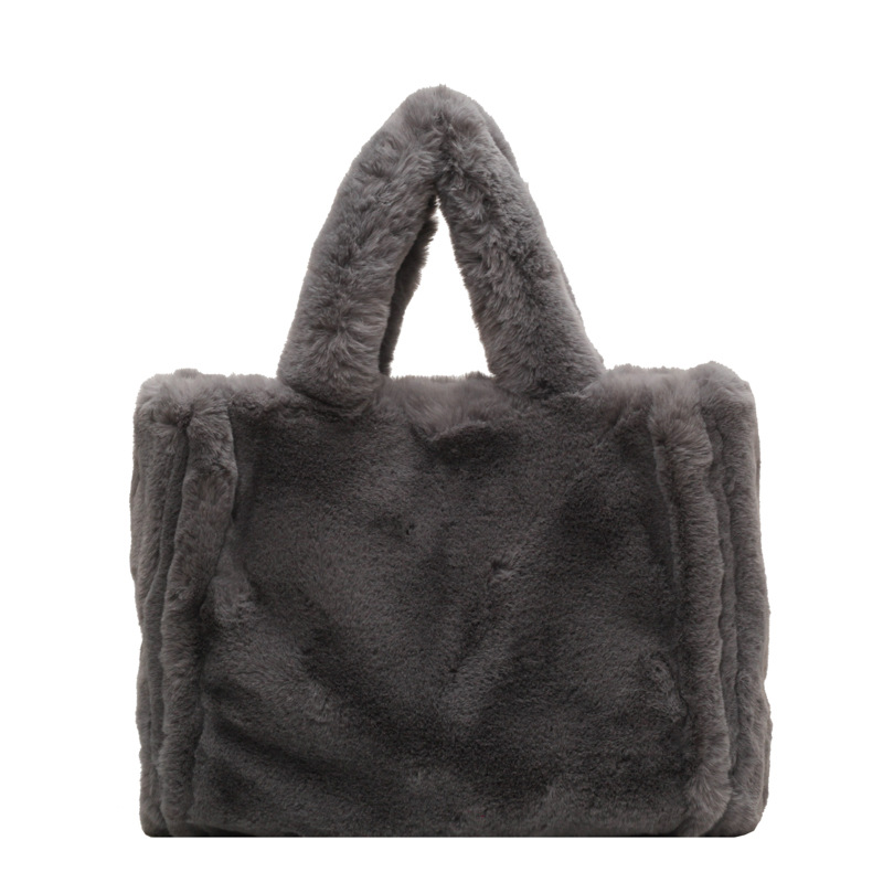 Fashion Large Tote Faux Fur Women Handbags Designer Lady Hand Bags Fluffy Soft Plush Shopper Bag Warm Winter Sac 2026