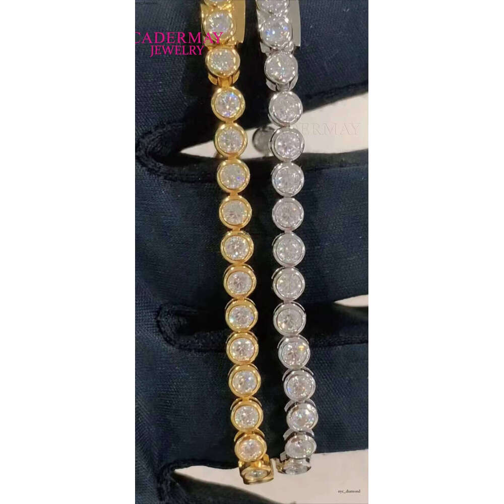 Inlaid Frame Moissanite 925 Sterling Silver 3mm 4mm 5mm Fashion Hip Hop Jewelry Iced VVS Moissanite Tennis Bracelet