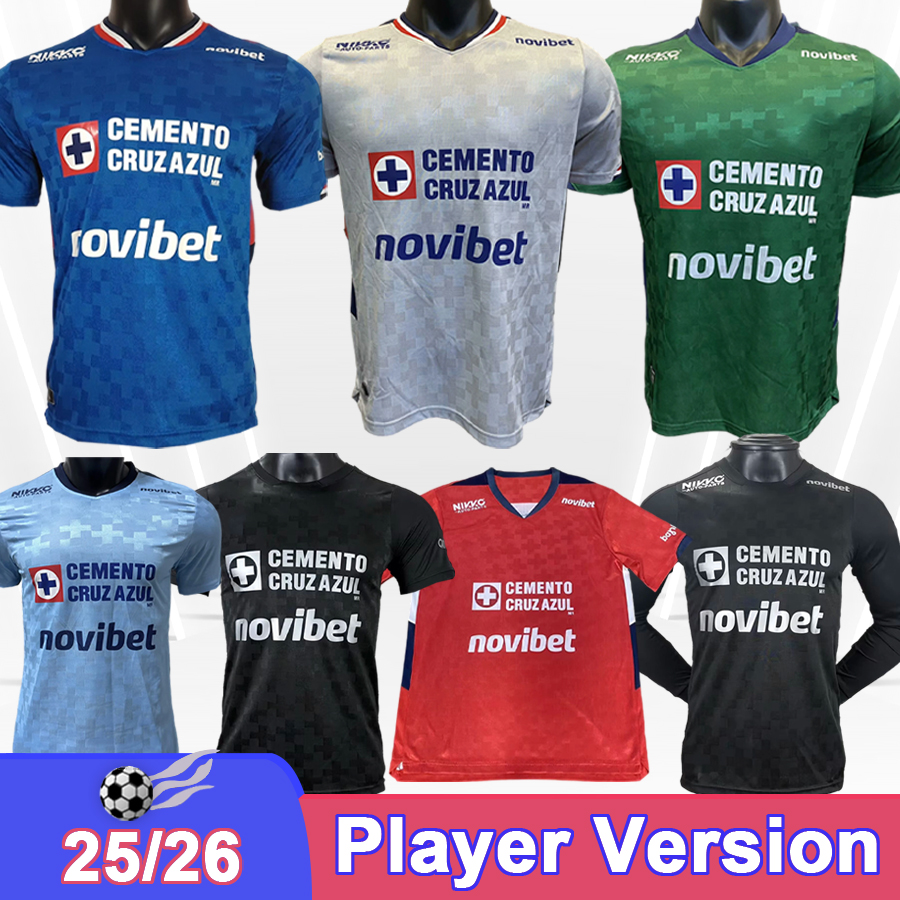 25 26 crUz aZUl Mens Player Version Soccer Jerseys SEPULVEDA DITTA LIRA GUTIERREZ RIVERO RODRIGUEZ VARGAS ROTONDI Home Away 3rd Goalkeeper Football Shirts