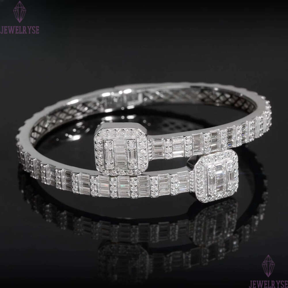 VVS Moissanite Diamond Fashion Men Jewelry 925 Silver Iced Out Hip Hop Jewelry Bracelet Bangle Men