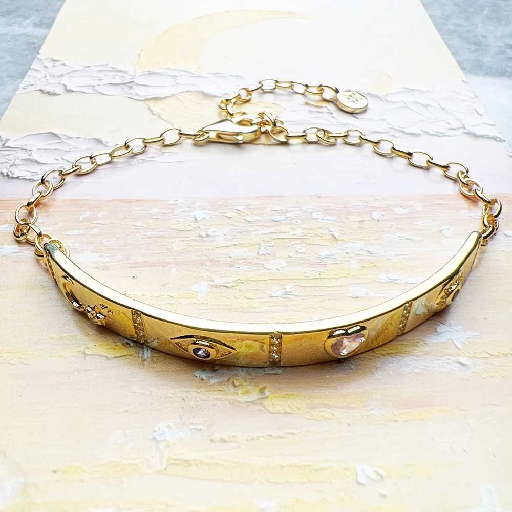 Yellow-Gold Plated with Cosmic Talisman Long Bridge Autumn 925 Sterling Silver Jewelry Vintage Gift For Women M251217