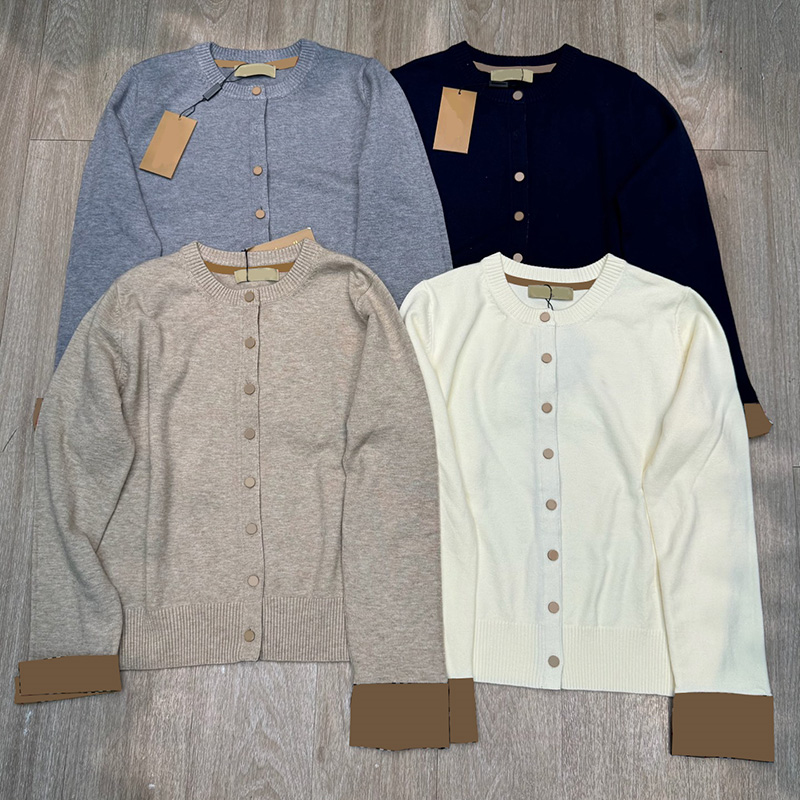 Brand Women Knit Cardigan Single Breasted Classic Knitted Sweater Autumn Winter Elegant Vacation Knit Outerwear