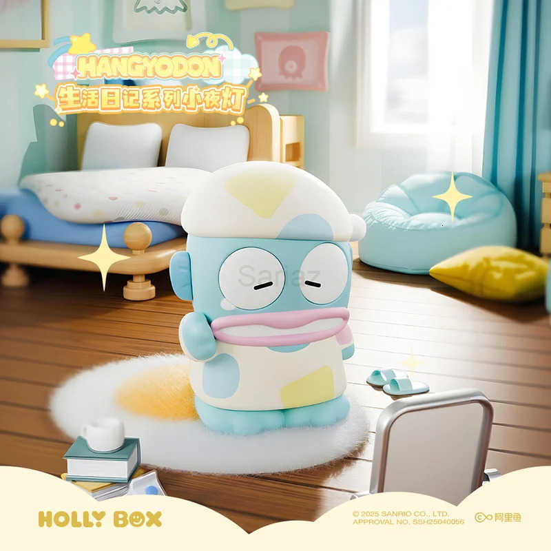 Sanrio Genuine Hangyodon Life Diary Series Light Night Blind Box Toys Anime Hangyodon Ugly Fish Girls Room Night Lamp Decor Gift H251217