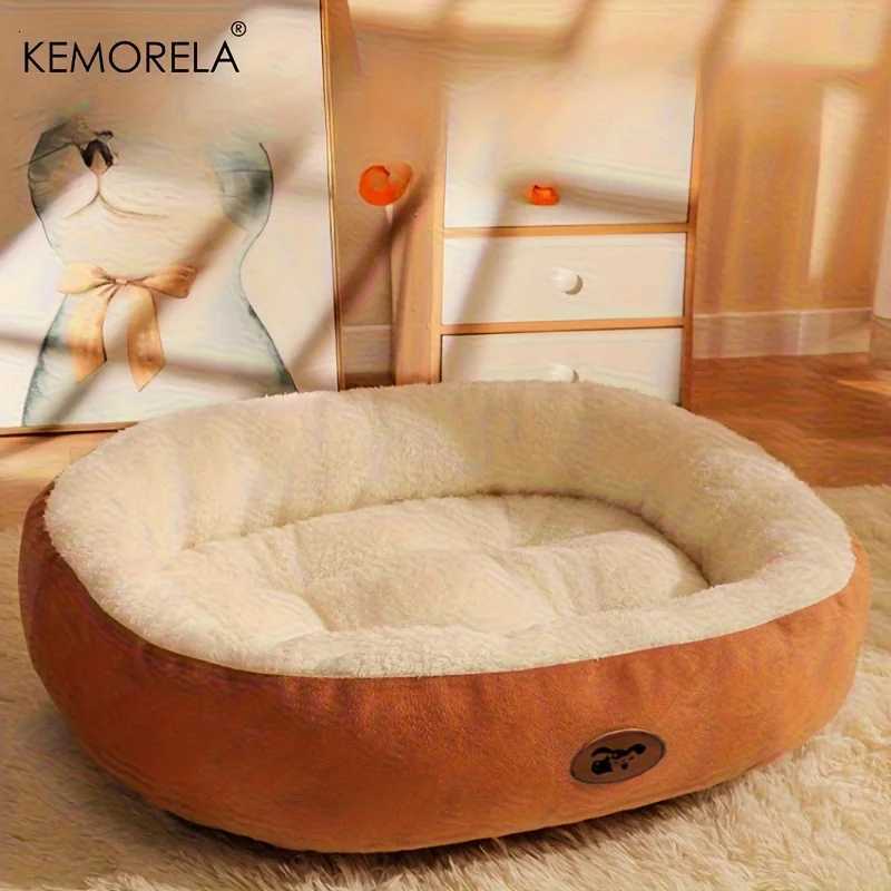 Winte Plush Oval Pet Bed For Dogs And Cats Thickened Achine Washable All-season Dog Cat Cushion For Small Medium Large Breeds M251217