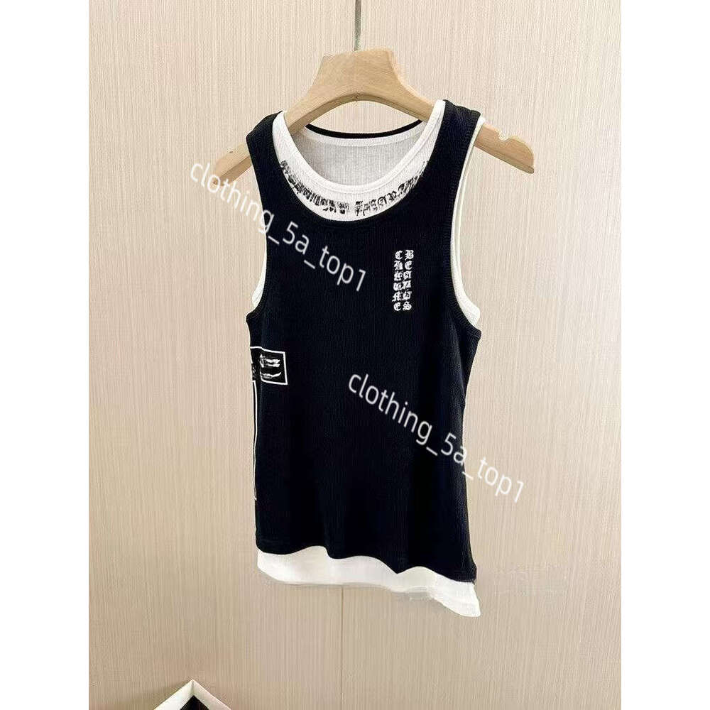 chrome dress New Pure Desire Spicy Girl Sanskrit Printed Neck Hanging Versatile Tank Top Designer dress Sleeveless camisole vest Slimming slimming womens to 2de