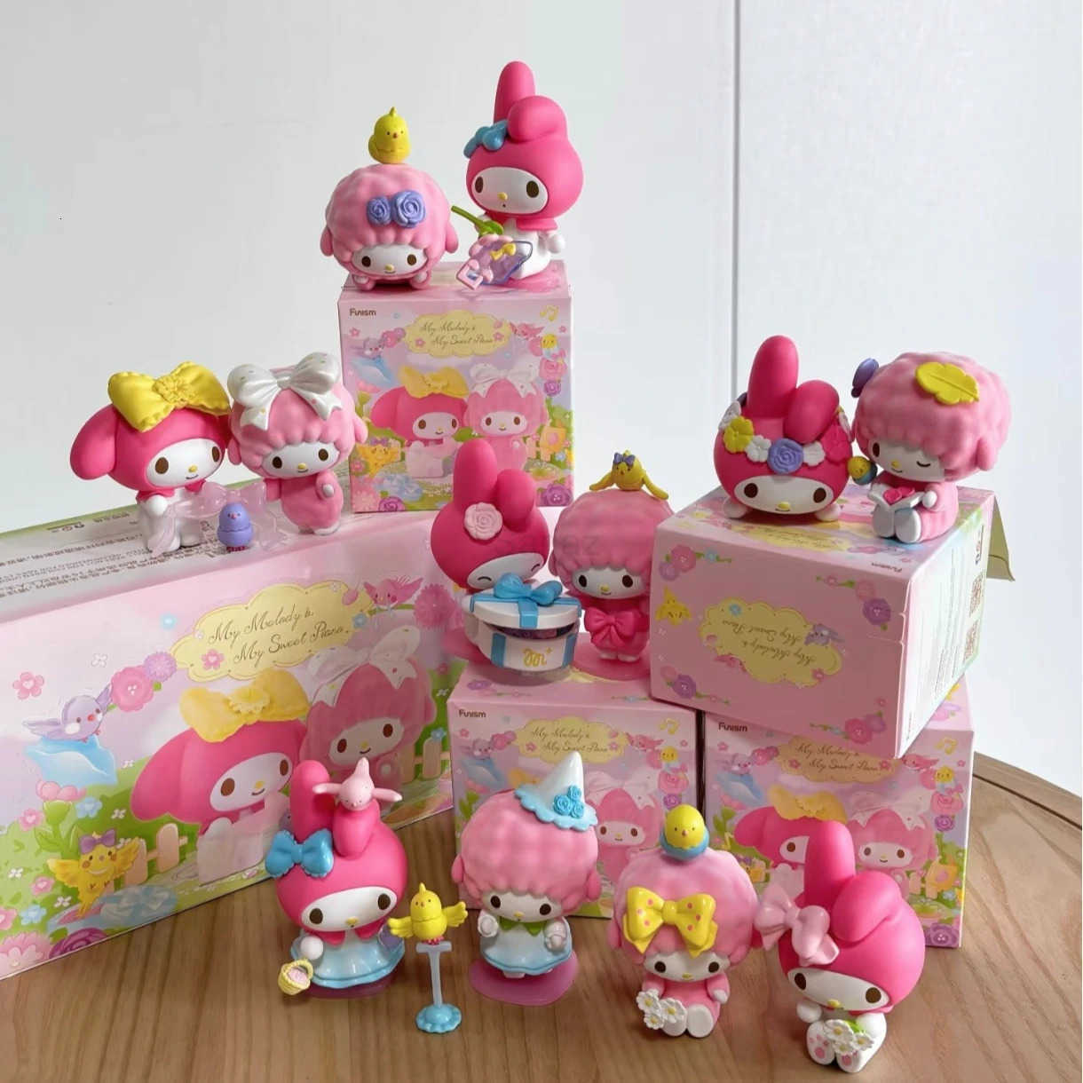Sanrio FUNISM My Melody Meet My Sweet Piano with Birds Action Figure Blind Box Toy Collect Desk Decor Kids Christmas Gifts H251217