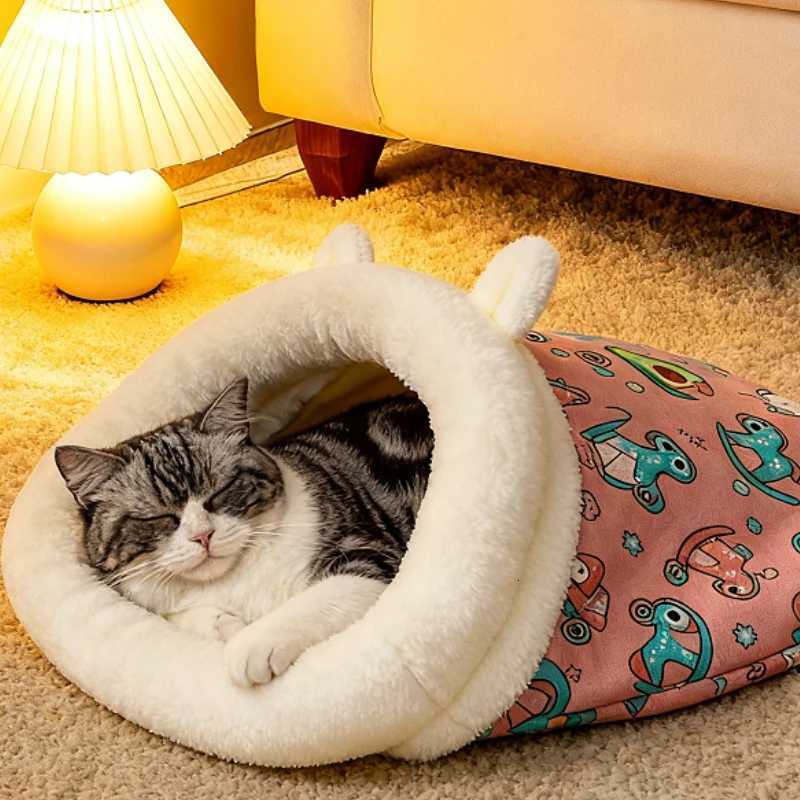 Thickened Pet Pocket Nest Bed Kitten Puppy Comfortable Warm Nest for Small Medium Dogs Cats Cat Sleeping Bag Winter Soft Fluffy M251217