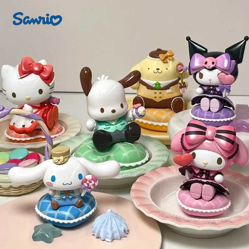 Sanrio Genuine Sweetie Candy Series Blind Box Kuromi Pochacco Cinnamoroll Pompompurin Melody Action Figure Mystery Gift Toy H251217