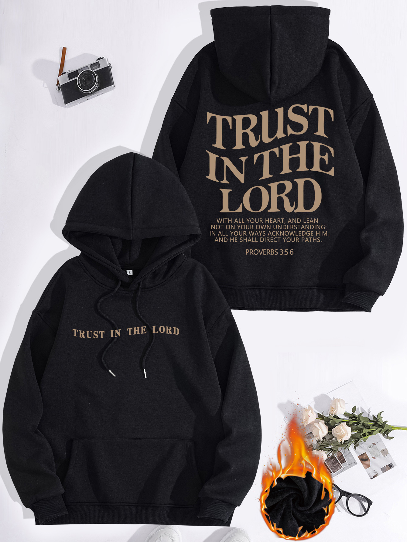 New Arrival Women's Letter Print Hoodies for European & American Markets - Fleece-lined, Long Sleeve Athletic Hooded Sweatshirts