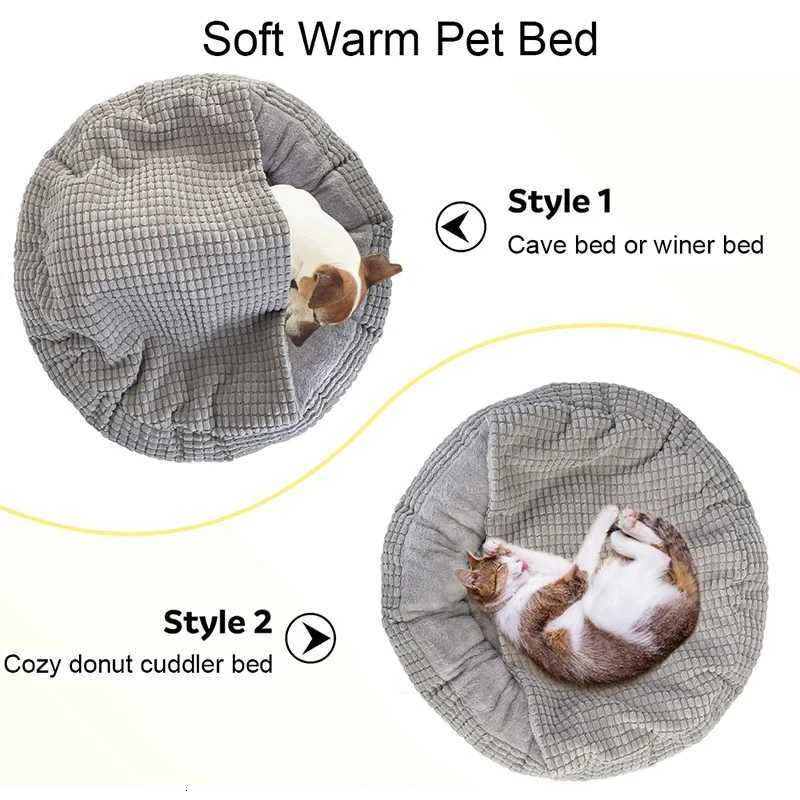 Round Pet Bed For Dog Cat Puppy House Warm Mat Winter Blankets Anti-Stress Orthopedic Fluffy Cat Dog Bed Suitable For Winter M251217