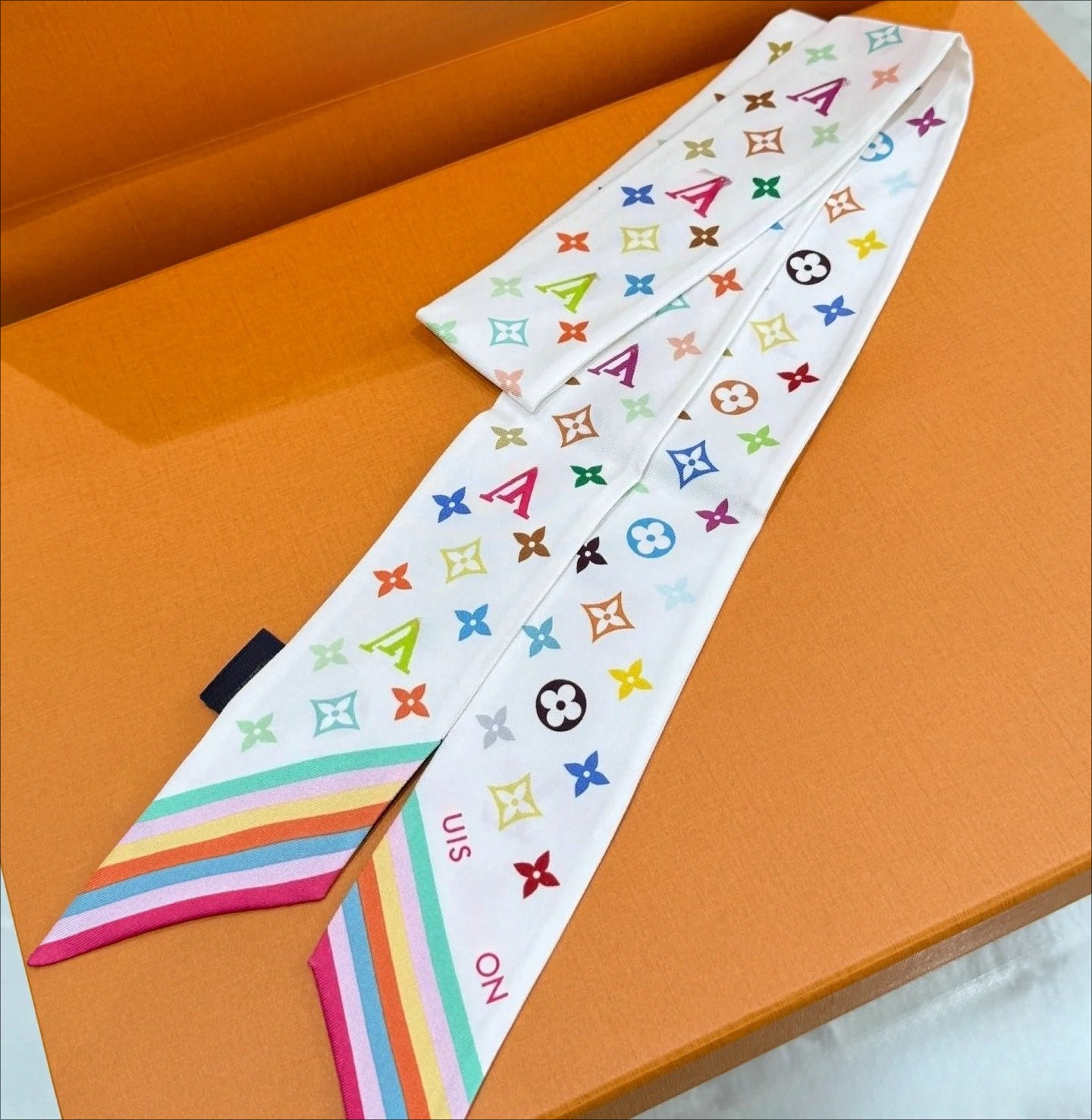 Designer Scarf Fashion New Women's Twill Decorative Ribbon Small Scarf Binding Bag Handle Ribbon Hair Band Small Scarf Headband Rose