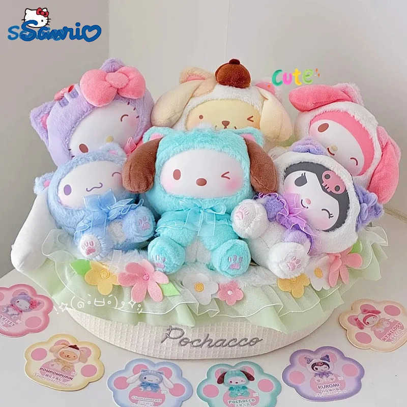 Sanrio Original Toptoy Characters Play With Kittens Series Plush Pendant Blind Box Plush Doll Trendy Toys Cute Birthday Gift H251217