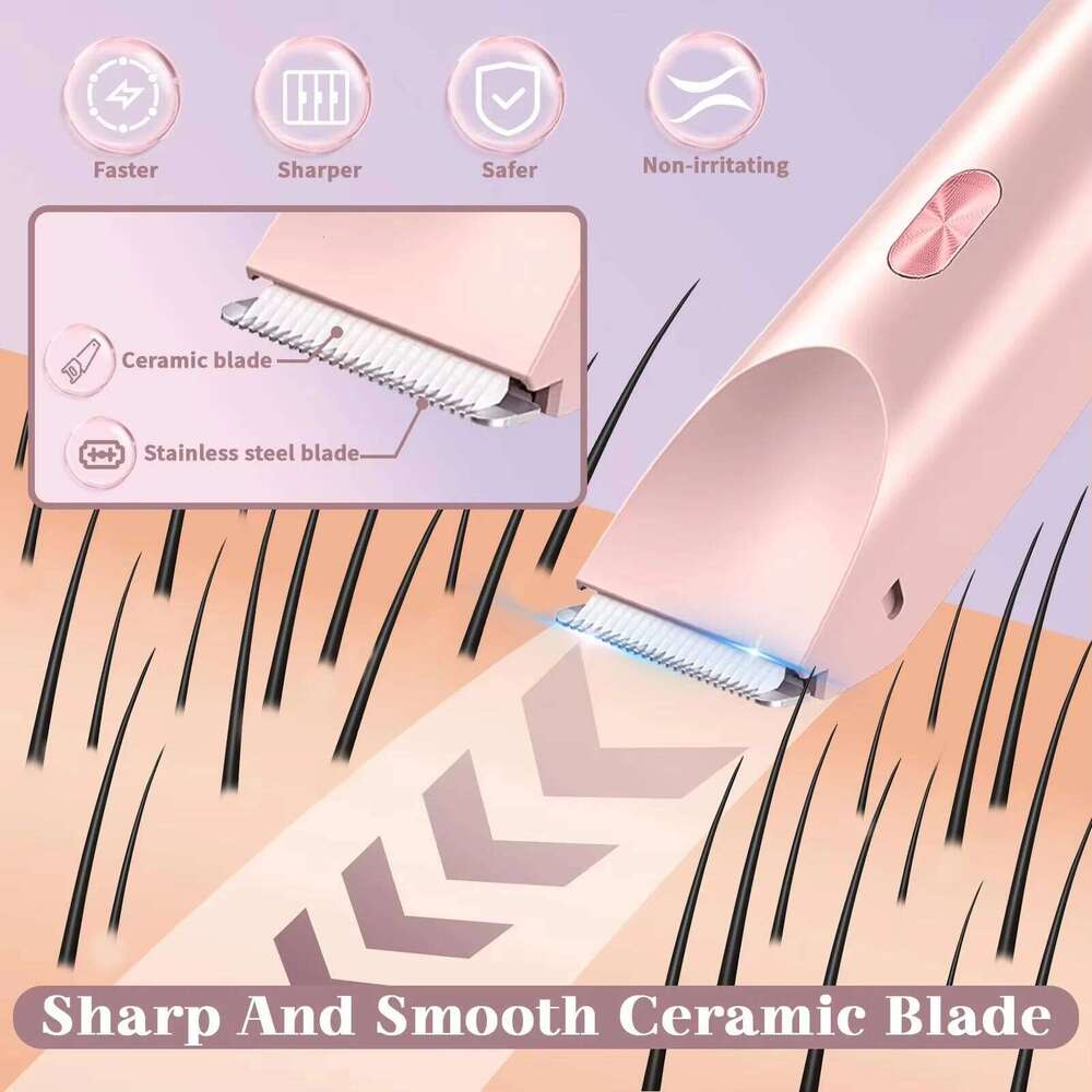 2025 Waterproof Rechargeable Shaver Women Bikini Trimmer Body Hair Remover Mini Double Headed Electric Epilator