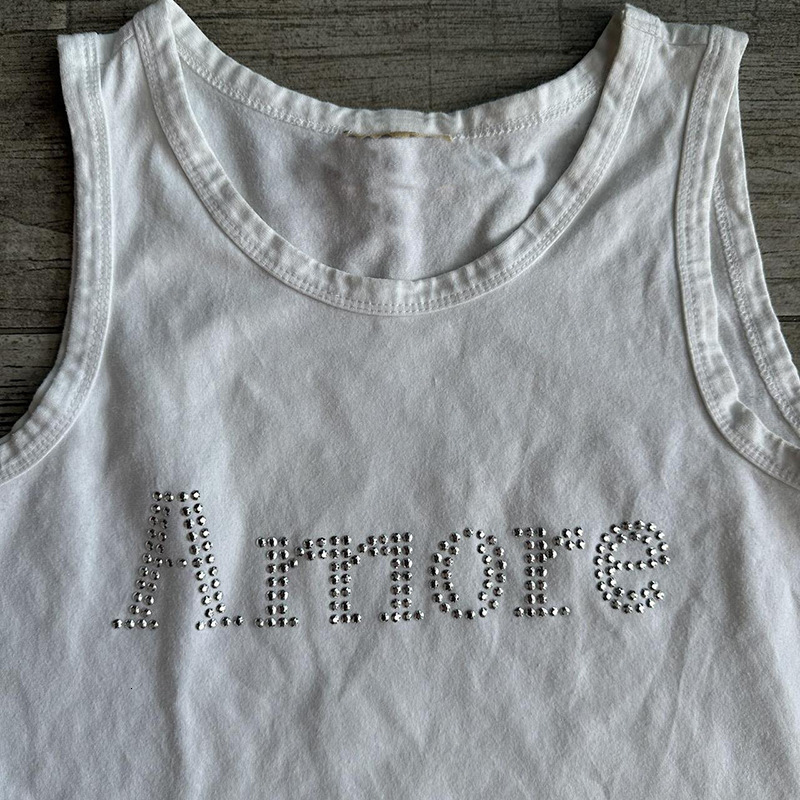 Vintage Punk Rhinestone Letter Gothic Streetwear Short Sleeve T Shirts Y2k Style Tank Top Y2k Style T Shirts Women Summer Tops 250411