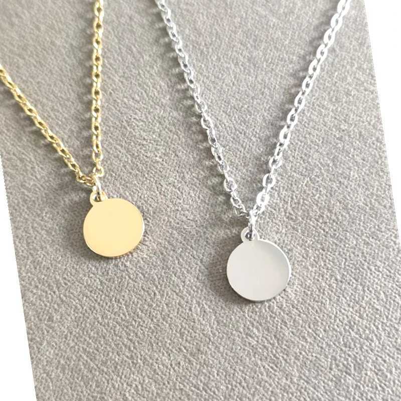 10pcs 304 Stainless Steel 10mm Mini Round Pendant Necklace Womens Fashion Jewelry Short Accessories G251217