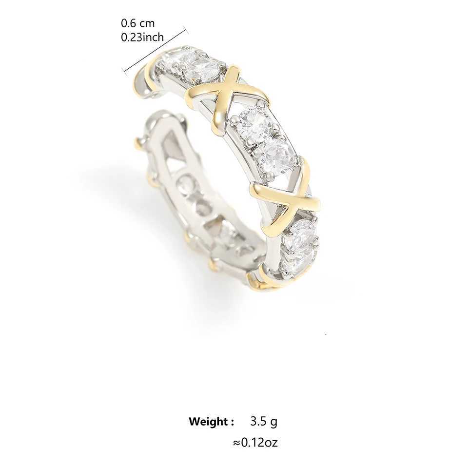 ZAKOL Fashion X Cross Zircon Rings for Women Gorgeous Wedding Engagement Party Jewelry Set Factory Wholesale M251217