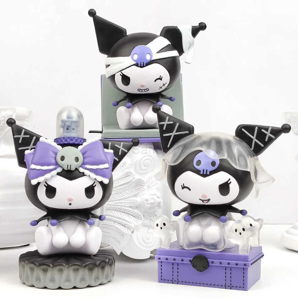 Sanrio Kuromi Character Dark Night Story Series Blind Box Toys Anime Figures Cute Kuromi Desktop Ornament Surprised Box Gift H251217