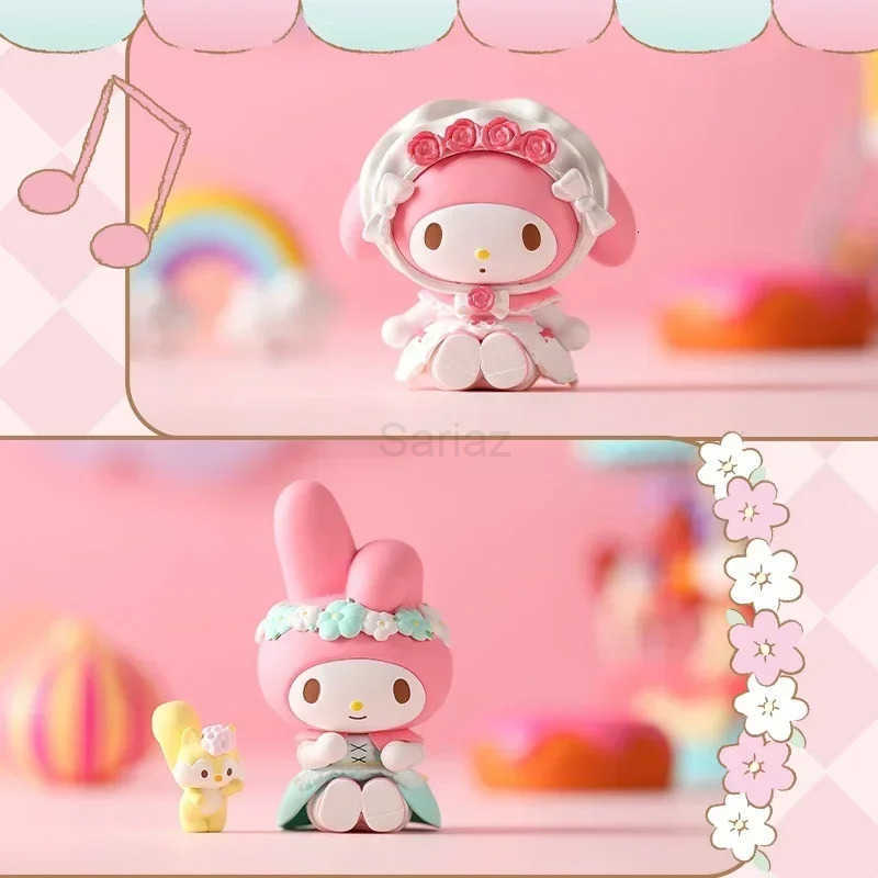 Sanrio 2025 HOT NEW GOOD Piquenique Morango Surprise Blind Box Tea Party My Melody Desktop Decoration Handmade Gift Miniso H251217