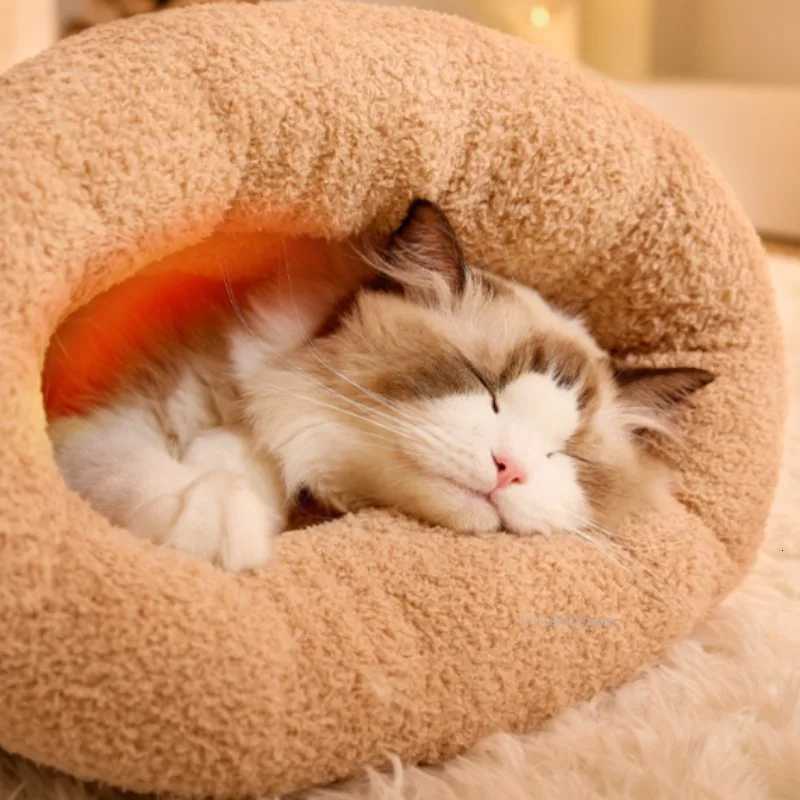 Autumn and Winter Cat Sleeping Bag Semi-enclosed Cat Nest Warm Small and Medium-sized Pet Nest Cat Bed Cozy Pet Small House M251217