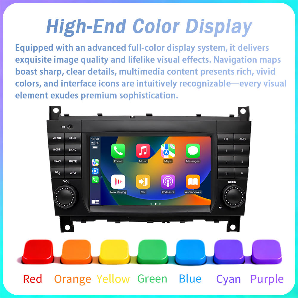 LE 7 Inch 2 Din Touch Screen Android 13 Car Audio With Carplay Gps Navigation Auto radio For Mercedes Benz W203-NO05