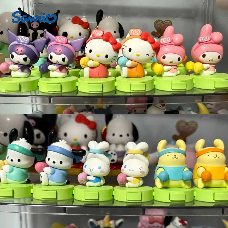 Sanrio Genuine A Perfect Cheering Team Cute Bean Blind Box Hello Kitty Mini Ornament Kuromi Pochacco Trend Toy Birthday Gift H251217