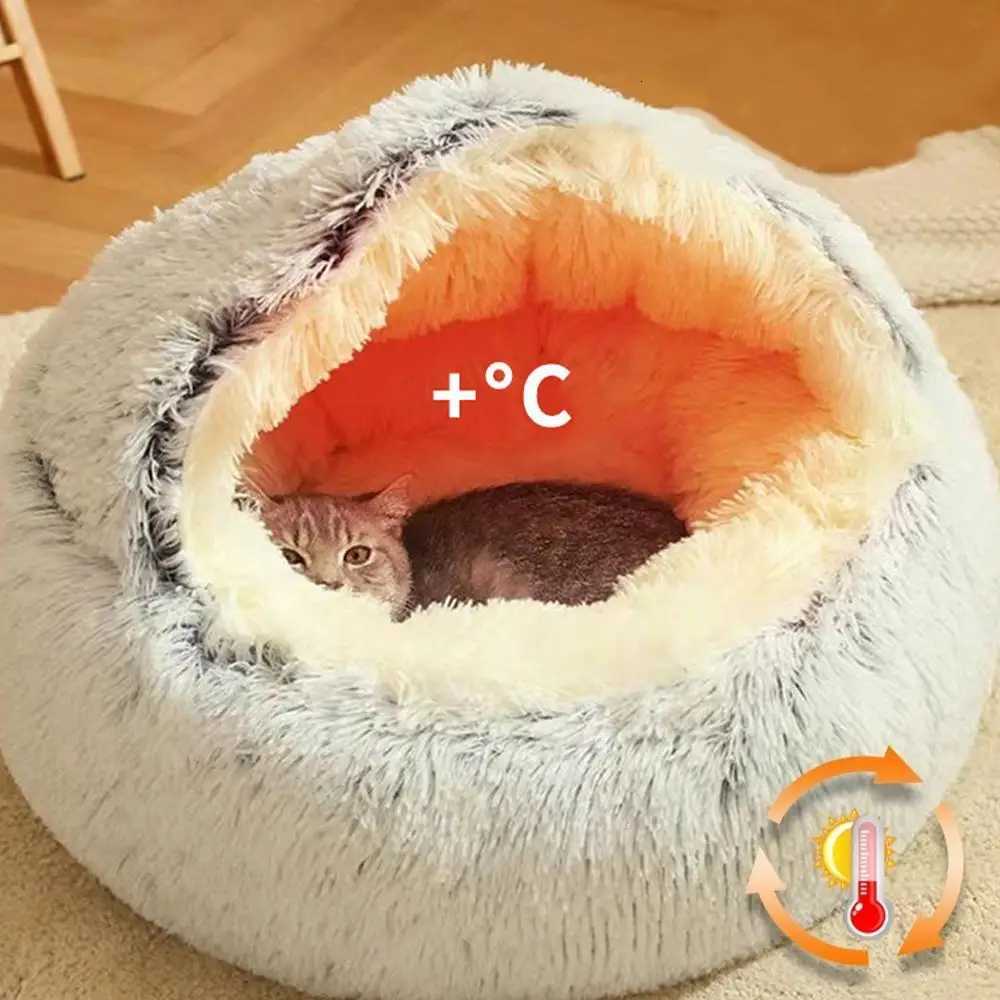 Winter Plush Pet Cat Bed Round Cat Cushion Cat House Warm Cats Basket Pet Sleep Bag Kitten Nest Kennel for Small Dog Cats M251217