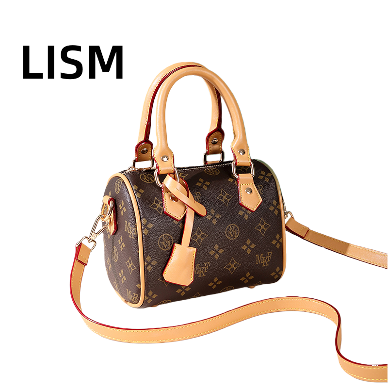 LISM bag free shipping Light luxury genuine leather High quality casual Boston bag versatile classic vintage handbag for woman pu05 - view 4