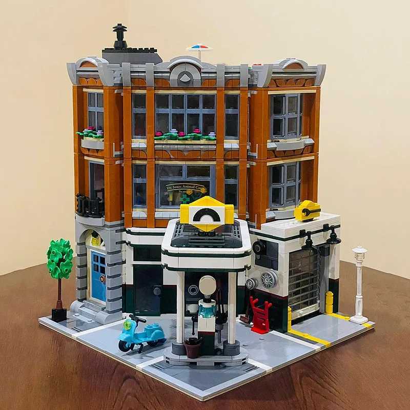 Creative City Street View Corner Garage Building Blocks Architecture Vehicle Repair Station Assemble Bricks Toys Gift Kids Adult X251216