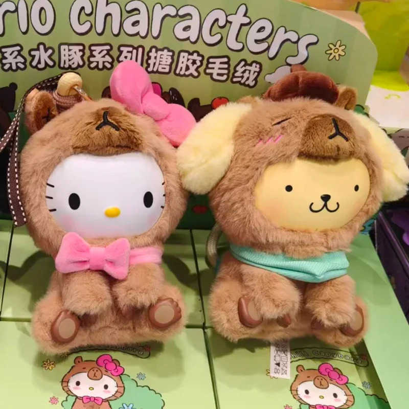 Sanrio Characters Chill Capybara Series Blind Box Kawaii Hello Kitty Kuromi Melody Desktop Ornament Pendant Trendy Toys Gifts H2512171