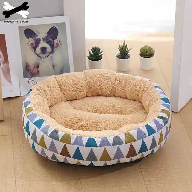 Round Pet Bed Comfortable Pet Products Short Plush Pad Deep Sleep Mat Ultra Soft Kennel Small Medium Washable Dogs Bed M251217