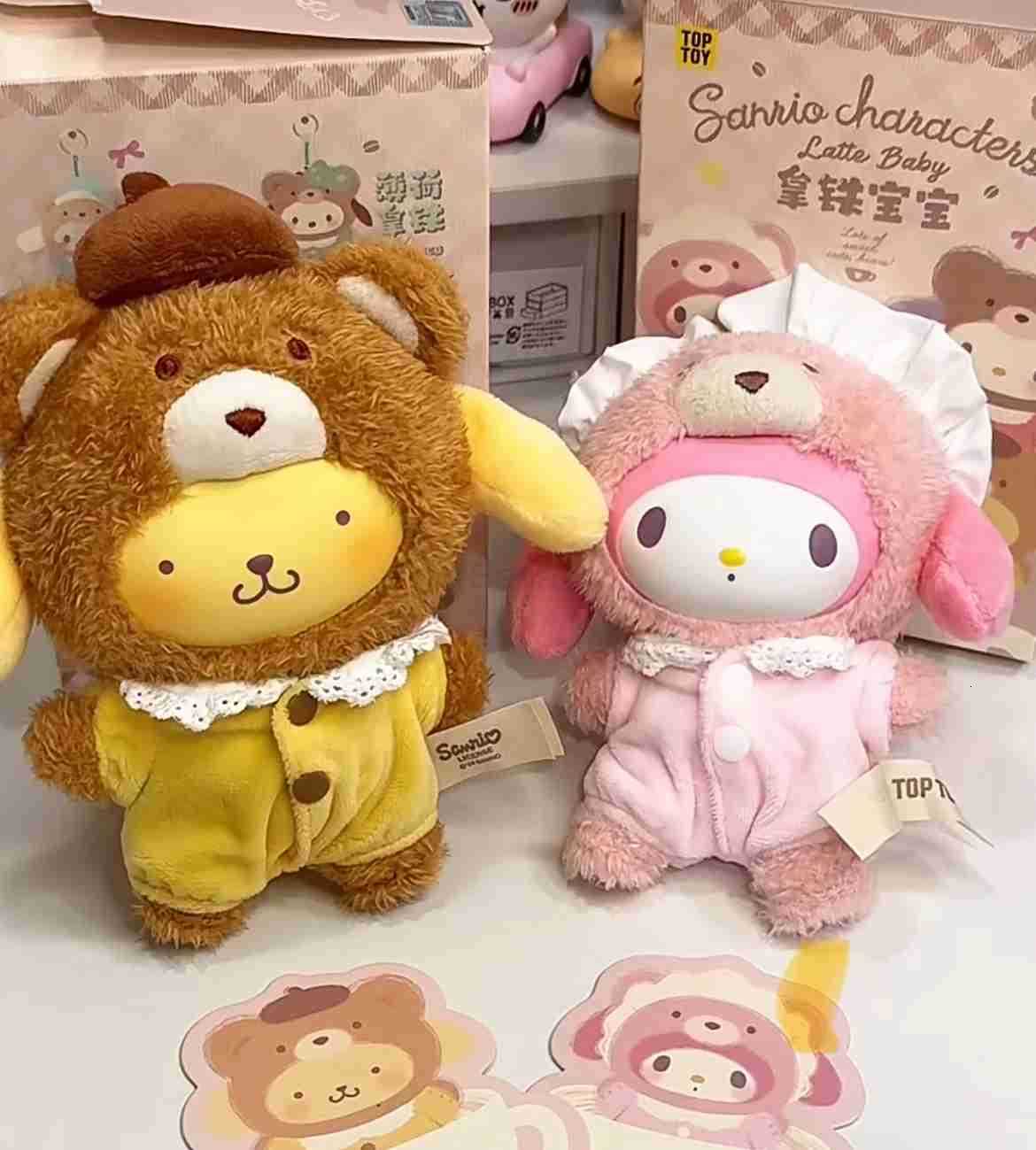 Sanrio Genuine 1nd/2nd/3nd Velvet Latte Baby Series Blind Box Hello Kitty Trendy Play Cute Doll Mystery Box Doll Birthday Gifts H251217