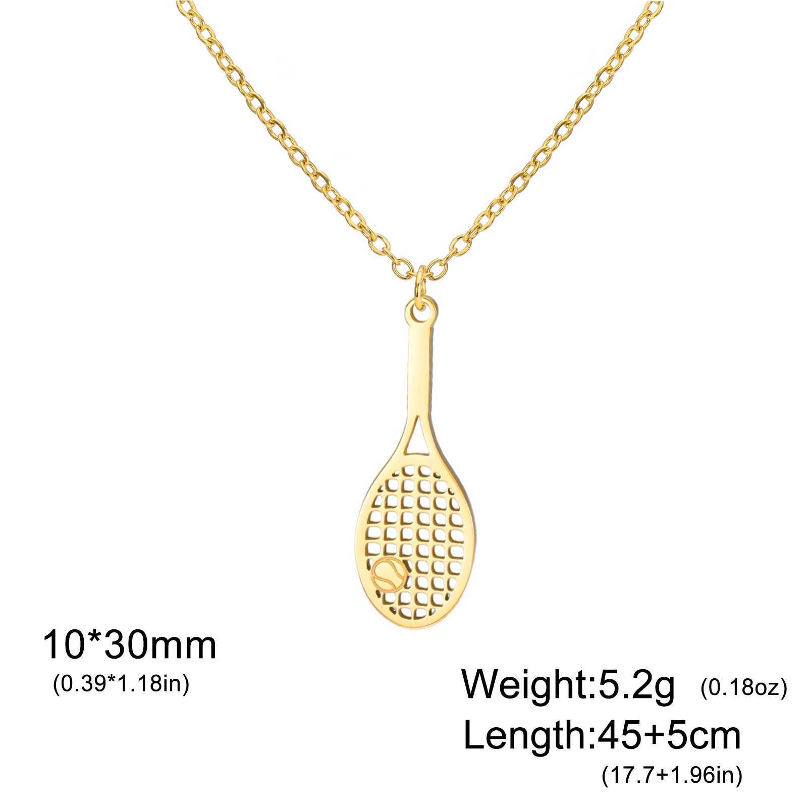 Cazador Tennis Racket Pendant Womens Necklaces 2025 Stainless Steel Sport Trendy Jewelry Gold Color Necklaces Christmas Gift G251217