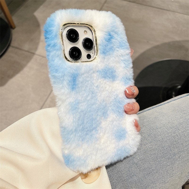Colorful Plush Compatible with iPhone 16 Apple 17 Pro Max Phone Comfortable Winter Style 15 Fluffy 14 Soft Case