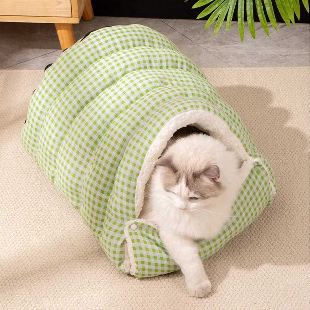 Cats nest Winter universal cat bed dog bed warm semi-enclosed safe cat house detachable and washable bed pad For cats dogs M251217