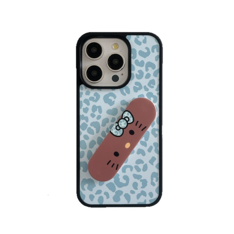 Back Sticker Push-Pull KT Band-Aid Bracket Suitable for iPhone 17 Pro Max Apple 16 Leopard Print Phone Case 15 Skin Feel
