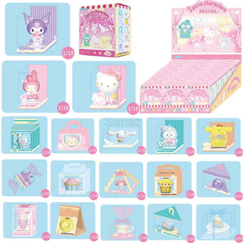 Sanrio JANDOOM Onegai My Melody Kuromi Hello Kitty Cinnamoroll Pochacco Action Figure Model Rice Grain Doll Blind Box Toys Gifts H251217