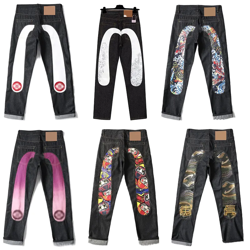 evijeans print big alphabet graphic womens evisuly jeans designer trouser graffiti multi colors fashion y2k streetwear denim pants tren brand evius