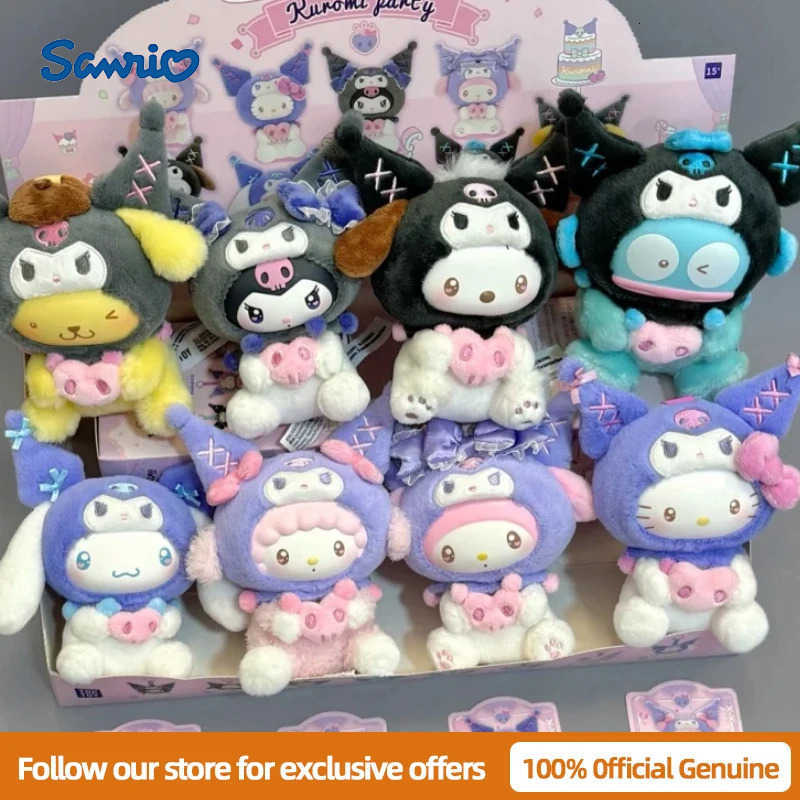 Sanrio Genuine Kuromi Party Blind Box Cute Plush/Vinyl Keychains Figurines Collectible Dolls Toys Gifts Decorative Ornaments H251217