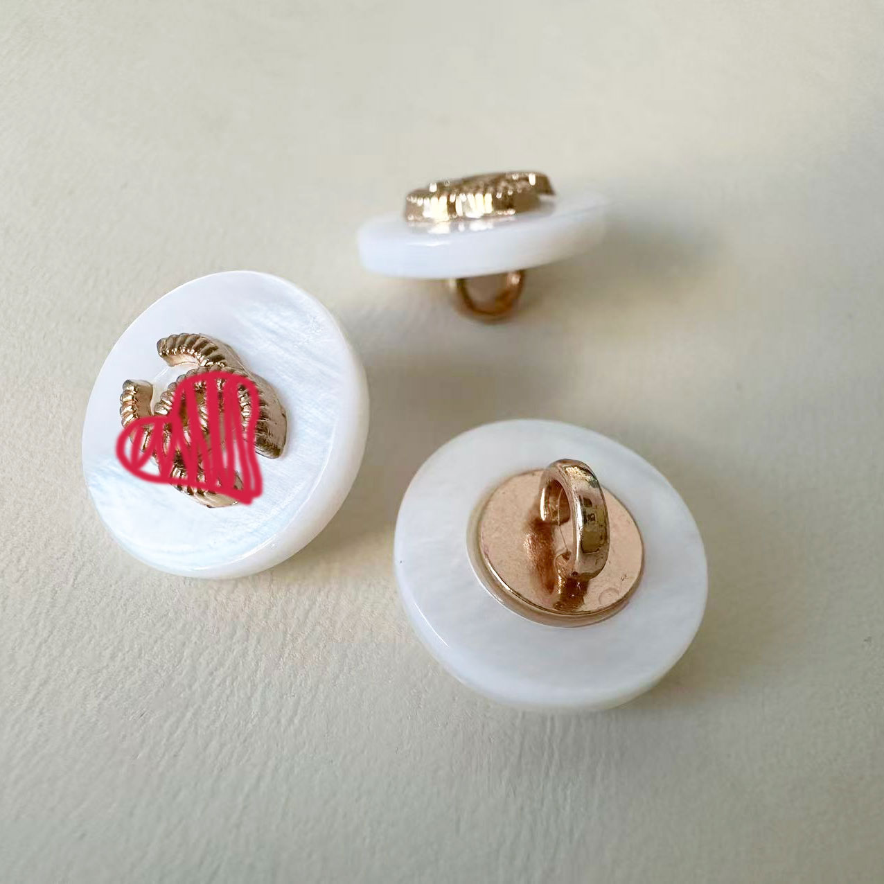 12mm C brand white golden button Luxury Desginer Sewing Buttons for skirt Decorate DIY Crafts Supplies Classic B103