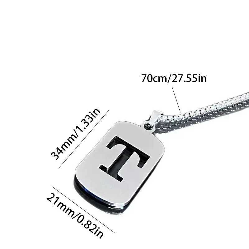 Fashion Punk Alphabet Letter A-Z Minimalist Pendant Necklace for Women Men Silver Color Titanium Steel Trendy Jewelery Gift G251217