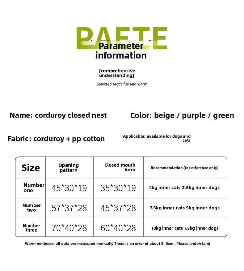 All-season Universal Washable Closed-type Cat Bed Winter Dog House with Insulation for Warmth Thick Sleeping Bag M251217